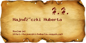 Hajnáczki Huberta névjegykártya